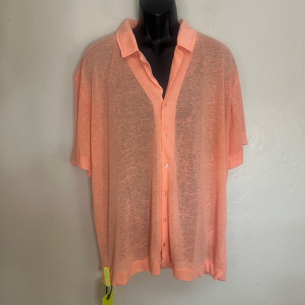 Bain de Mer Synthetic Linen Short Sleeve Shirt 3XL runs small New with tags